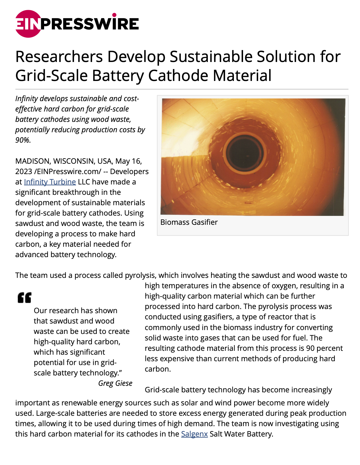 Researchers Develop Sustainable Solution for Grid-Scale Battery Cathode Material